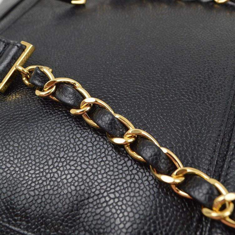 Pre Owned Chanel Black Calfskin Triple CC Backpack
