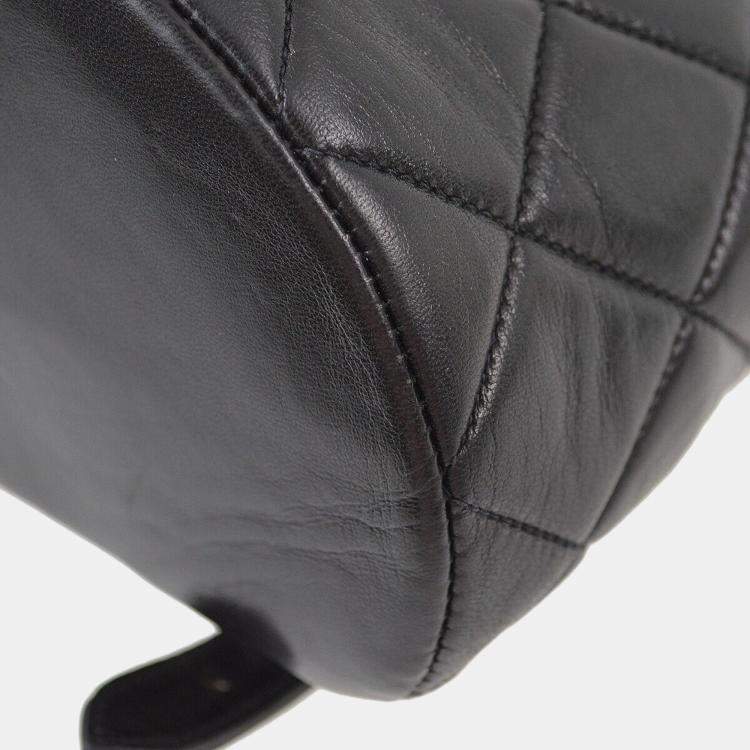 Pre Owned Chanel Black Lambskin Large Duma Backpack