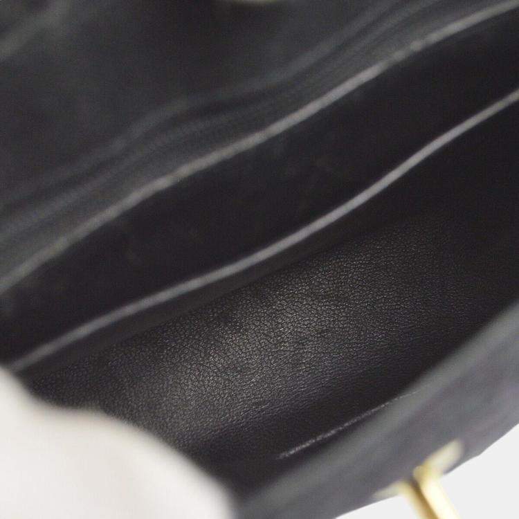 Pre Owned Chanel Black Canvas Camelia Chain Handbag