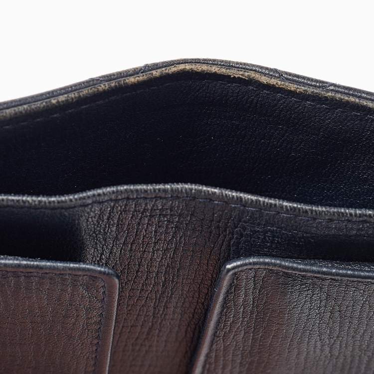 Pre Owned Chanel Navy Blue Quilted Leather CC Trifold Wallet