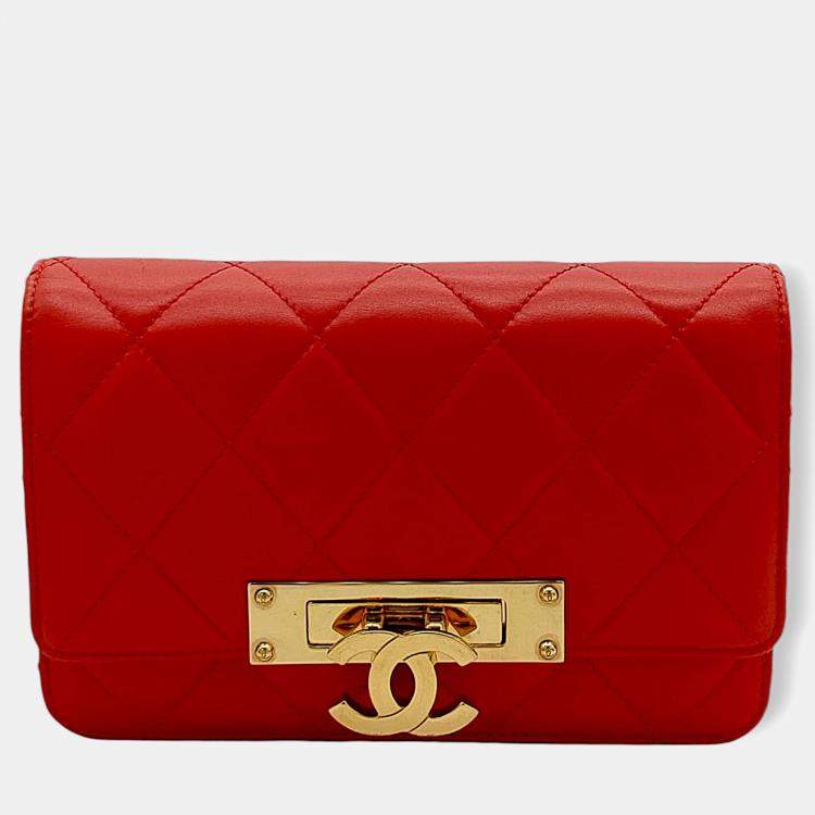 Chanel Lambskin Quilted Golden Class Wallet on Chain