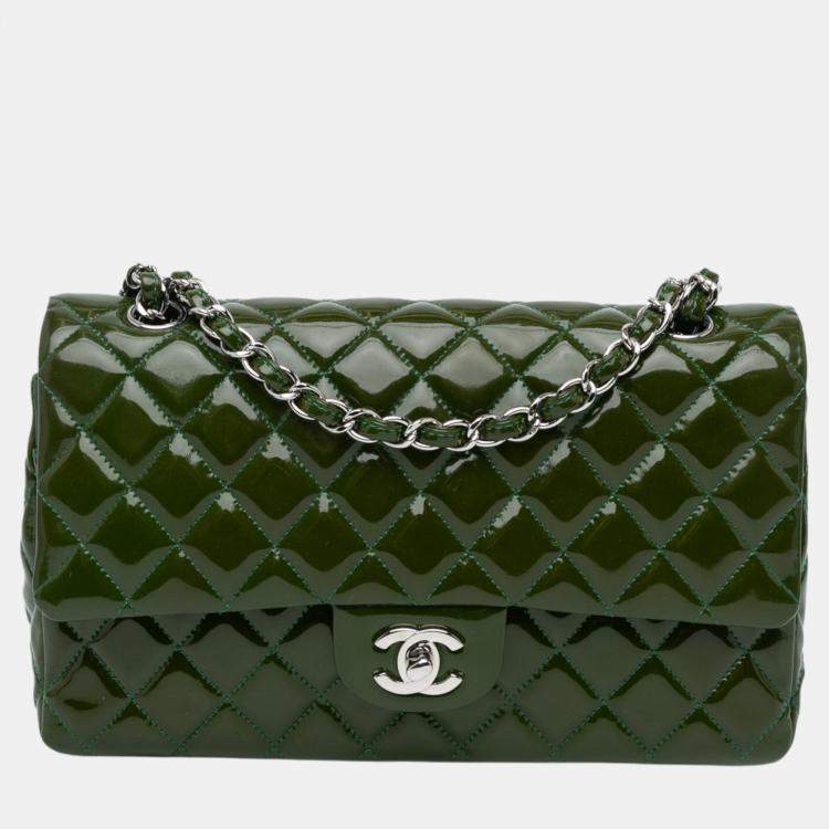 Chanel Green Medium Classic Patent Double Flap