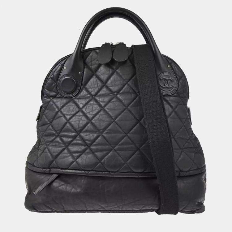 Chanel Black Glitter Fabric Coco Cocoon Handbag