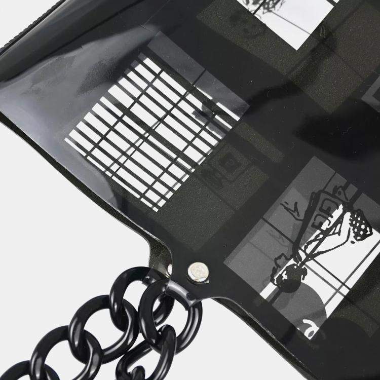 Pre Owned Chanel Black Vinyl Window Tote Handbag