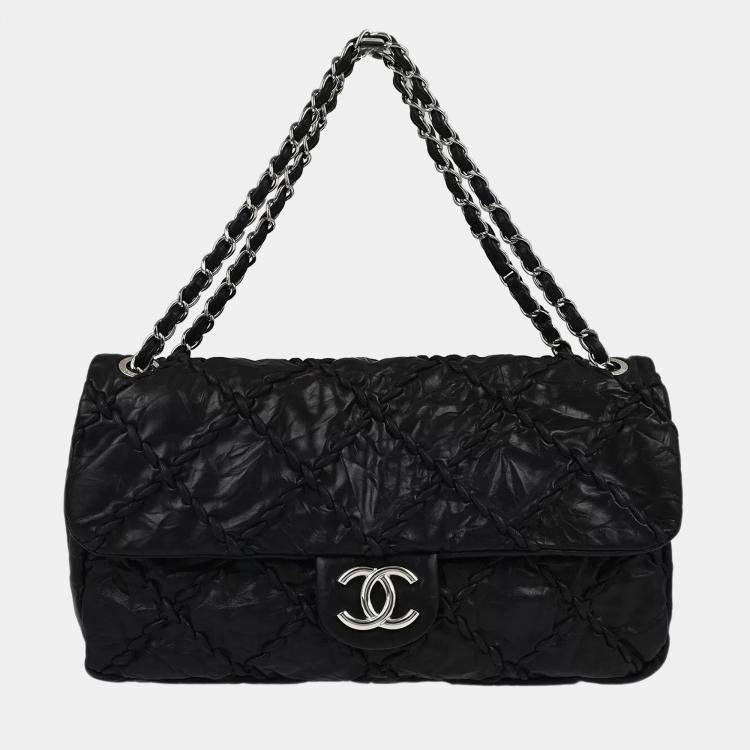 Chanel Black Calfskin Ultra Stitch Chain Shoulder Bag