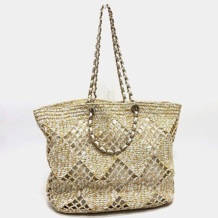 Chanel Raffia Beige Weaving Tote Bag Chanel TLC