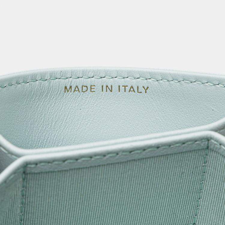 Pre Owned Chanel Light Blue Lambskin Matelasse 19 Coco Mark Chain Wallet