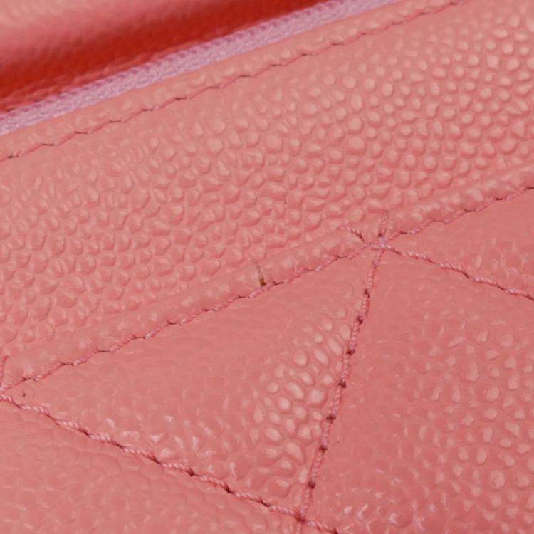 Pre Owned Chanel Salmon Pink Timeless Classic Chain Wallet Shoulder Bag