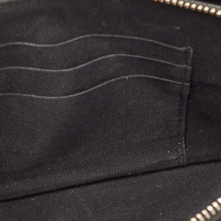 مملوكة مسبقًا Chanel Black Quilted Caviar Leather Double Zip Clutch Bag