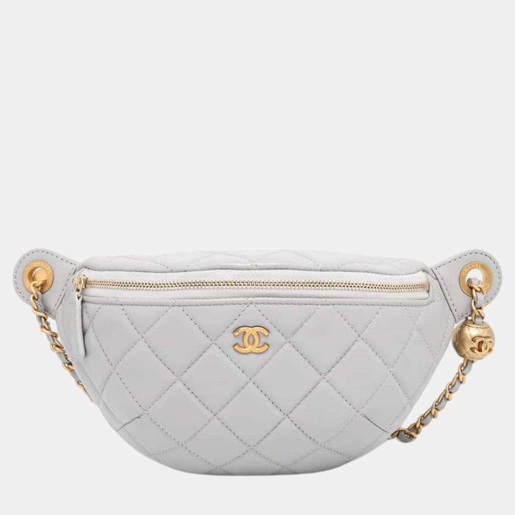 Chanel Waist pouch Gray Lambskin