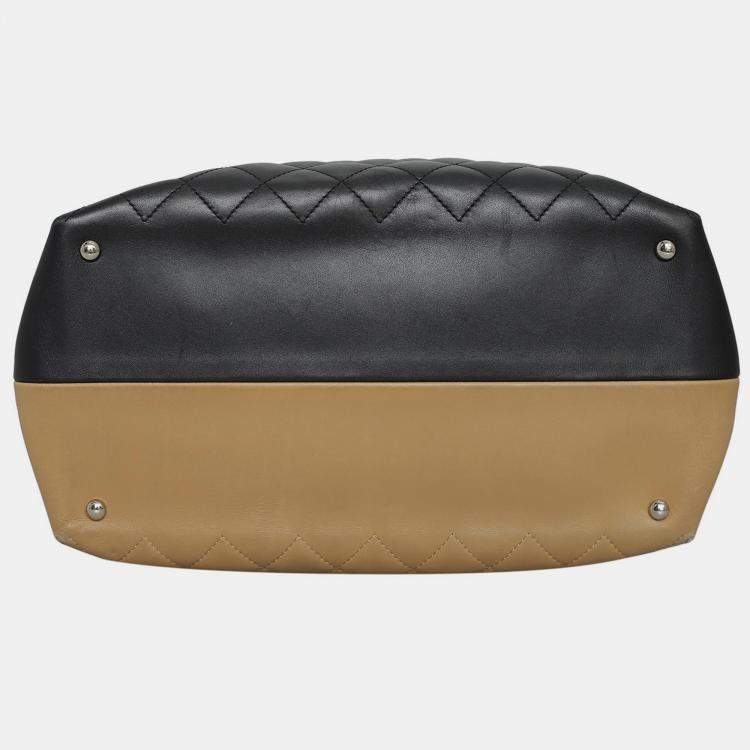 Pre Owned Chanel CC Quilted Bicolor Bowling Bag