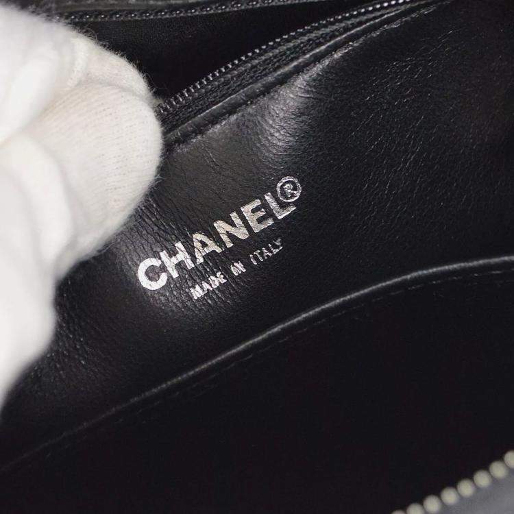 Pre Owned Chanel Black Calfskin Medallion Tote Handbag
