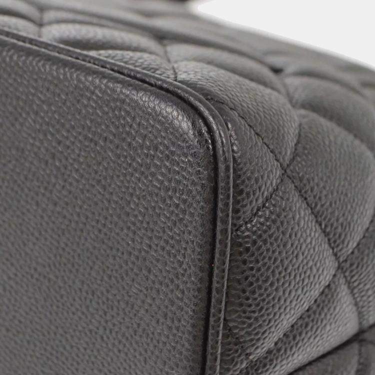 Pre Owned Chanel Black Calfskin Medallion Tote Handbag