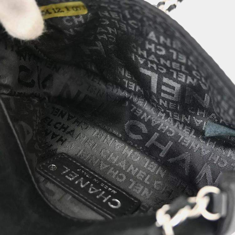 Pre Owned Chanel Black Satin Choco Bar Lipstick Shoulder Bag