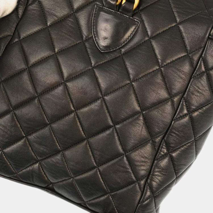 Pre Owned Chanel Black Lambskin Large Duma Backpack