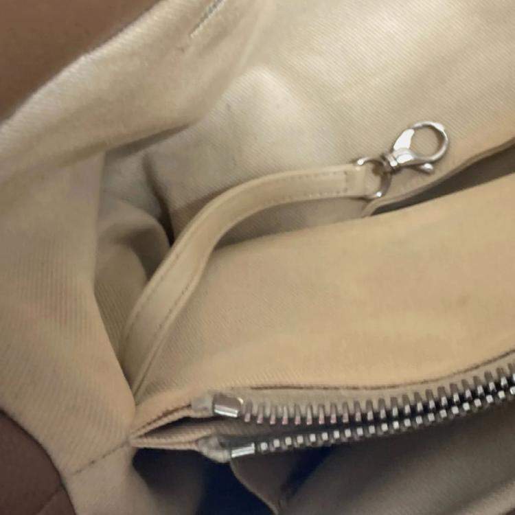 Pre Owned Chanel Caviar Skin Beige CC Coco Mark Tote Bag