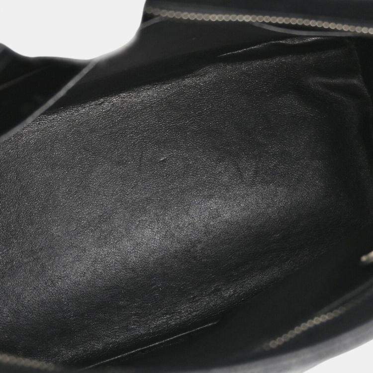 Pre Owned Chanel Black Calfskin Medallion Tote Handbag