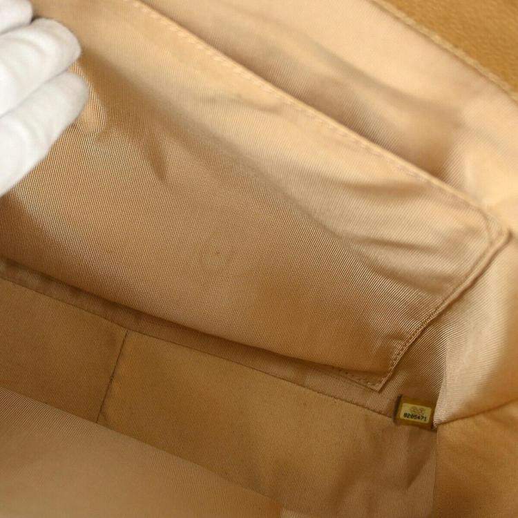 Pre Owned Chanel Beige Calfskin Grand Shopping Tote GST Chain Handbag