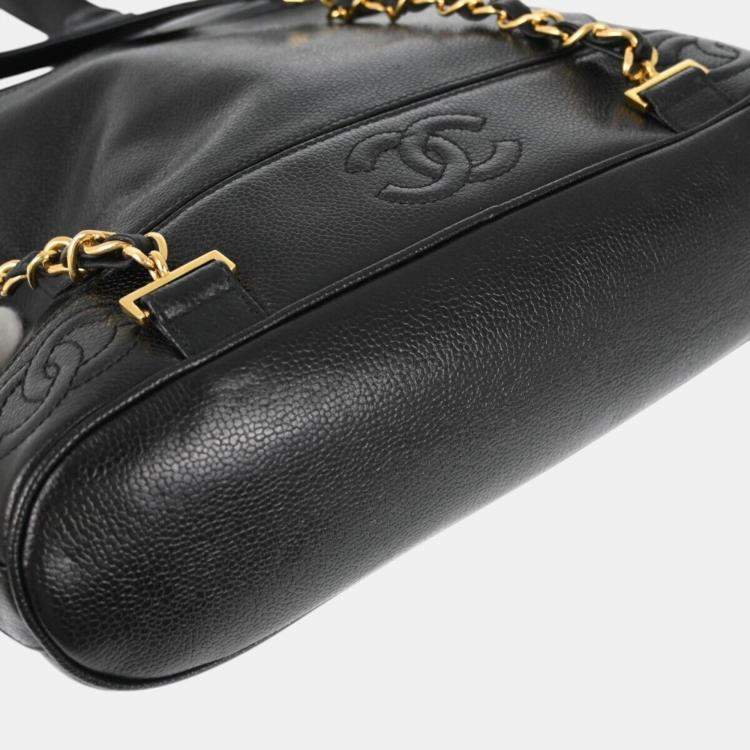 مملوكة مسبقًا Chanel Black Calfskin Triple CC Backpack