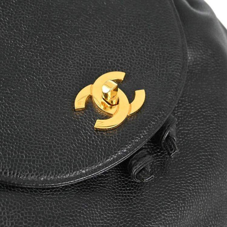 مملوكة مسبقًا Chanel Black Calfskin Triple CC Backpack