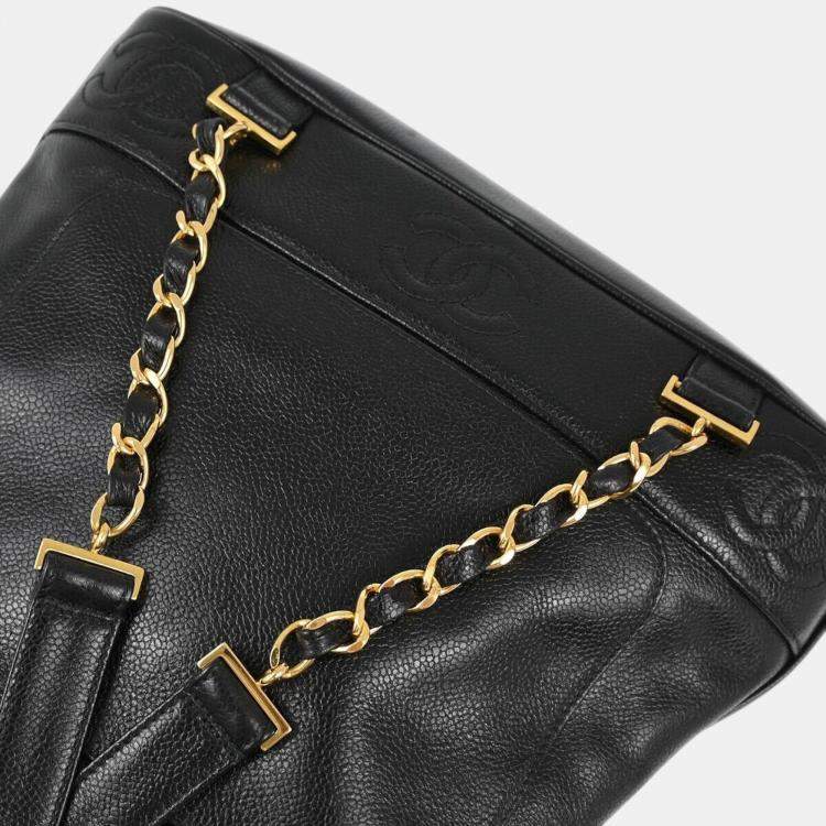 مملوكة مسبقًا Chanel Black Calfskin Triple CC Backpack