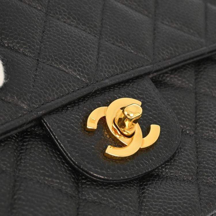 Pre Owned Chanel Black Calfskin Top Handle Handbag
