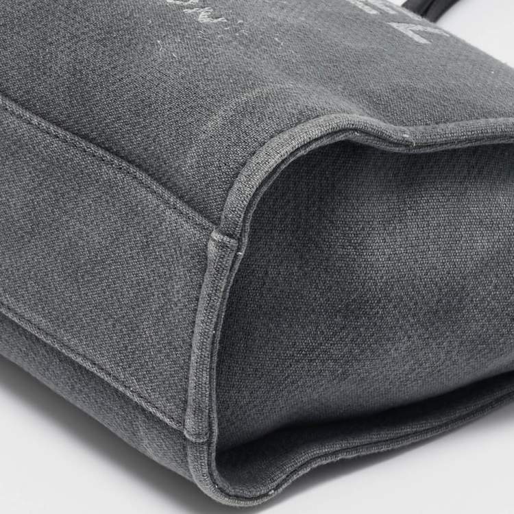 Pre Owned Chanel Grey Canvas Medium Deauville Shopper Tote
