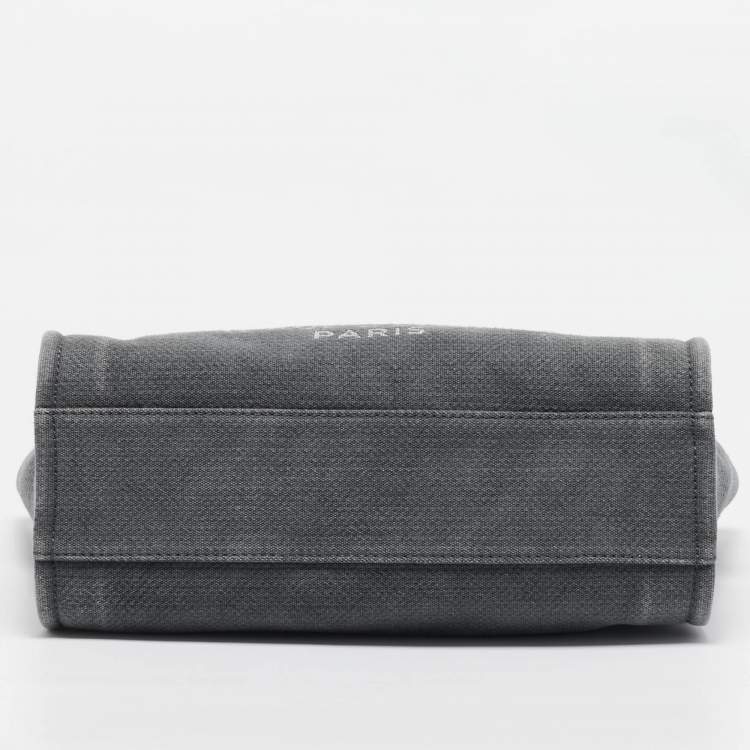 Pre Owned Chanel Grey Canvas Medium Deauville Shopper Tote