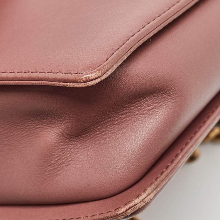 Pre Owned Chanel Rose Pink Python Medium Boy Flap Top Handle Bag