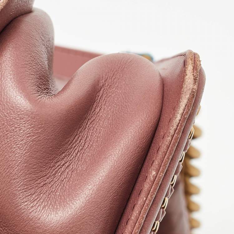 Pre Owned Chanel Rose Pink Python Medium Boy Flap Top Handle Bag