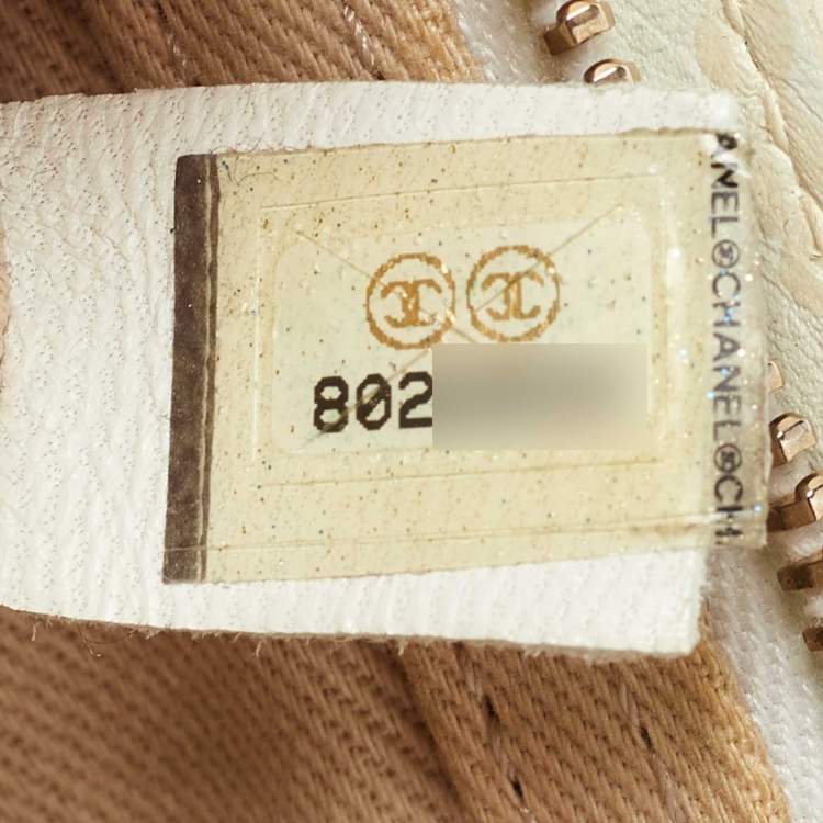 Pre Owned Chanel Grey/White Canvas and Leather CC Olsen Clutch Bag