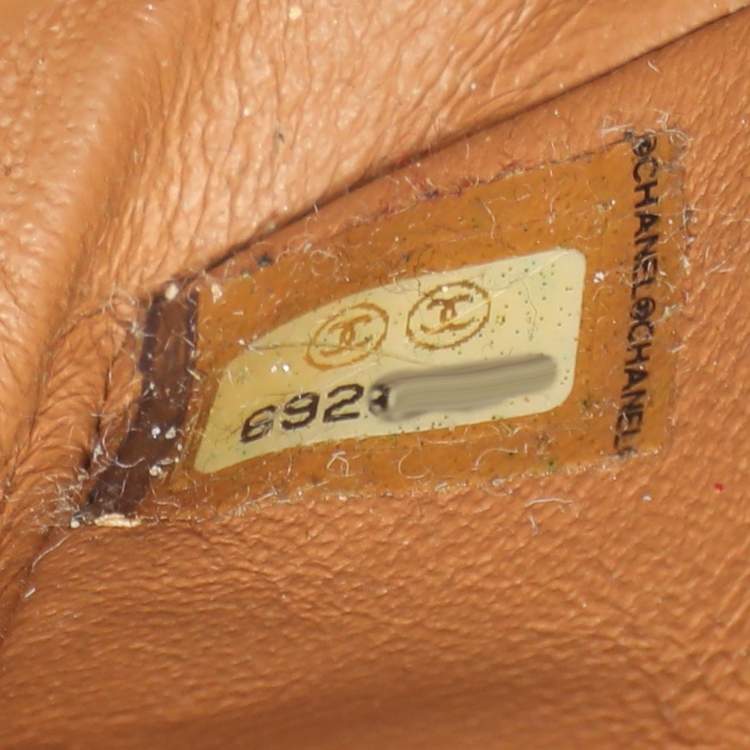 Pre Owned Chanel Beige Jersey and Patent Leather Reissue E/W Flap Bag