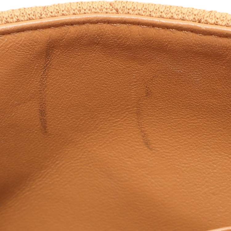 Pre Owned Chanel Beige Jersey and Patent Leather Reissue E/W Flap Bag