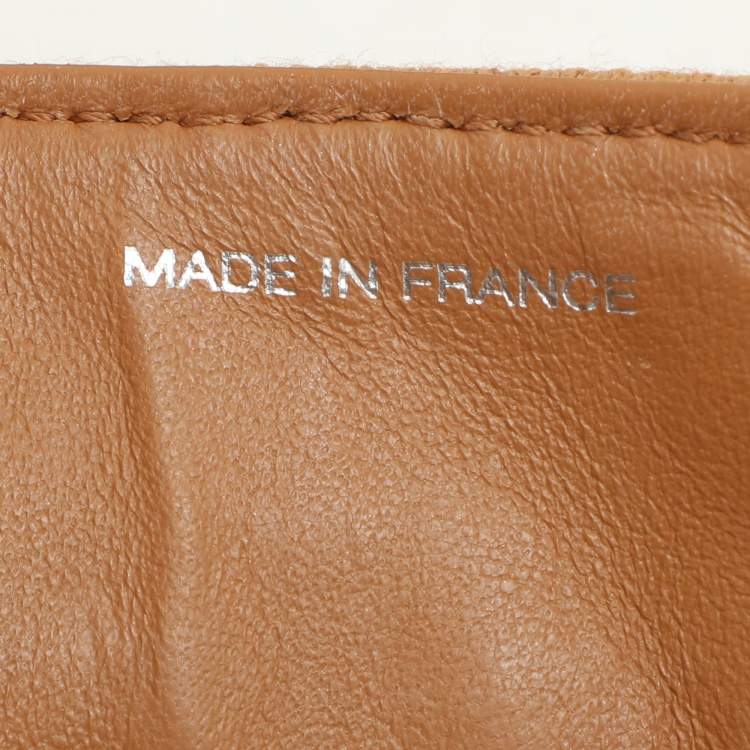 Pre Owned Chanel Beige Jersey and Patent Leather Reissue E/W Flap Bag