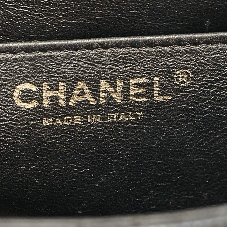 Pre Owned Chanel Black Quilted Caviar Leather Jumbo Classic Single Flap Bag