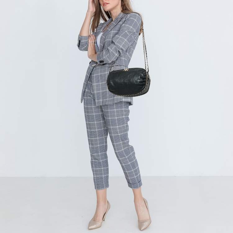 Pre Owned Chanel Black Quilted Leather Coco Shelter Bowling Bag