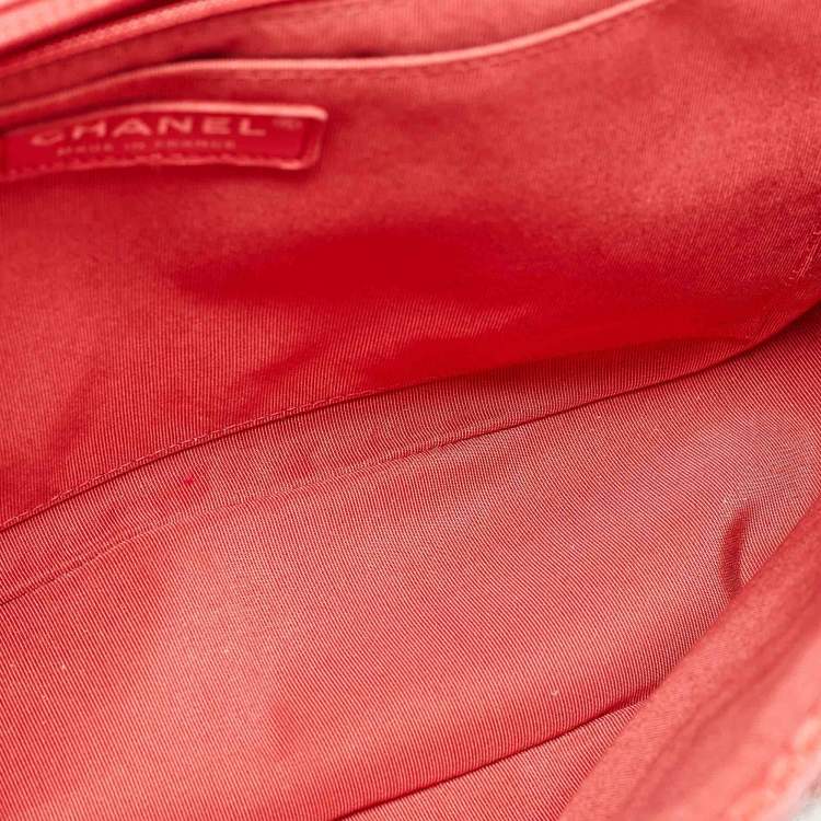 Pre Owned Chanel Multicolor Leather and Fabric Classic Patchwork Jumbo Single Flap Bag