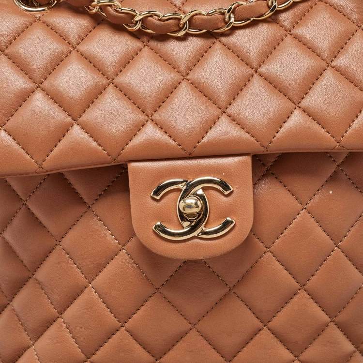 Pre Owned Chanel Sand Brown Quilted Leather Urban Spirit Backpack