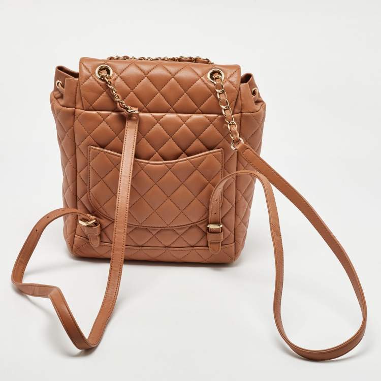 Pre Owned Chanel Sand Brown Quilted Leather Urban Spirit Backpack