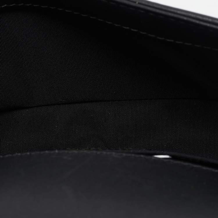 Pre Owned Chanel Black Quilted Leather Small Chain Around Boy Flap Bag