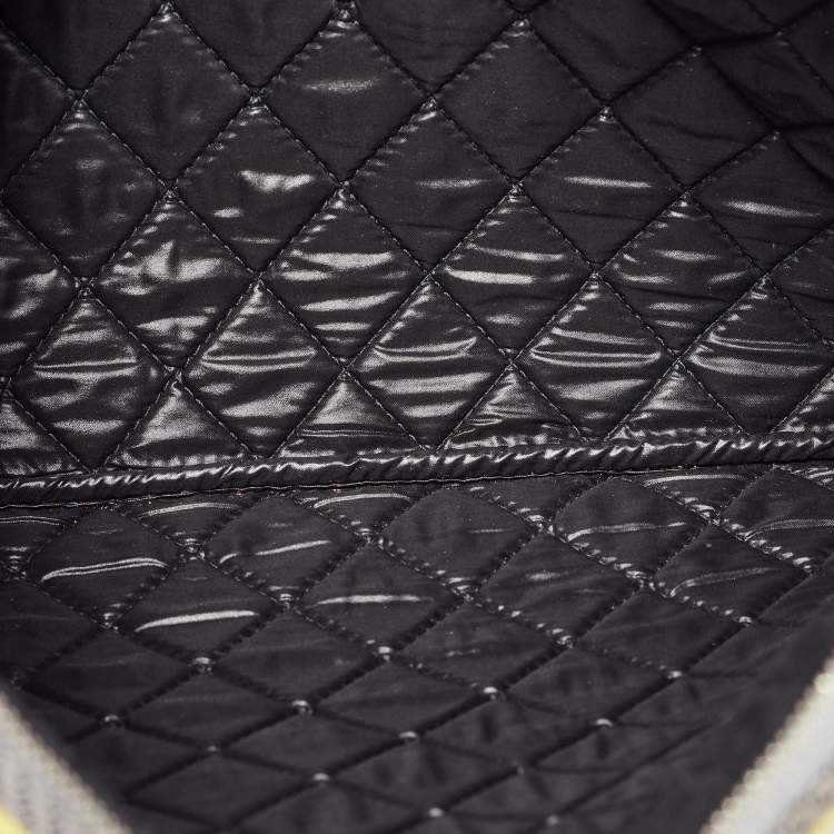 Pre Owned Chanel Black/Grey Quilted Nylon Fluo Boy O-Case Pouch