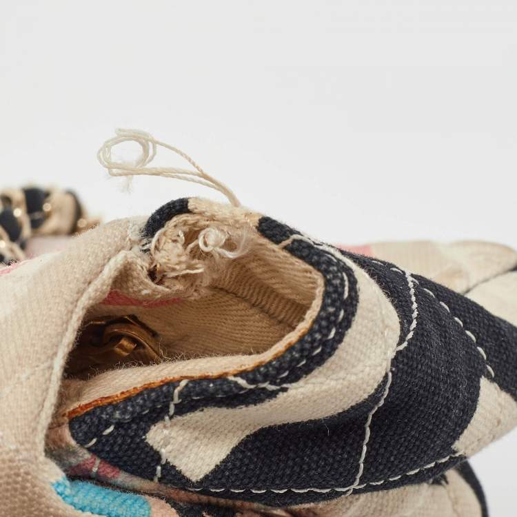 Pre Owned Chanel Multicolor Eiffel Tower Print Quilted Canvas Small Flap Bag