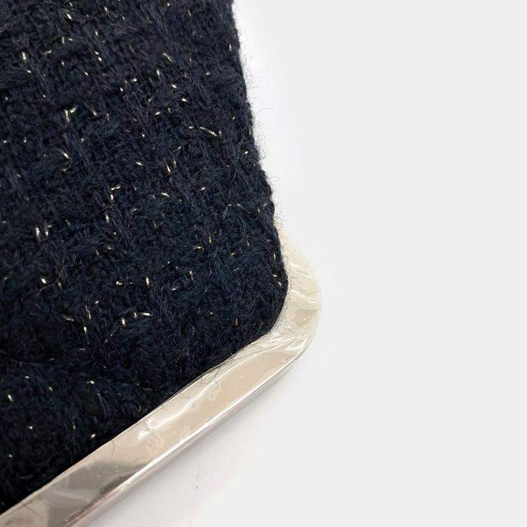 Pre Owned Chanel Black Tweed Chanel Clutch bag