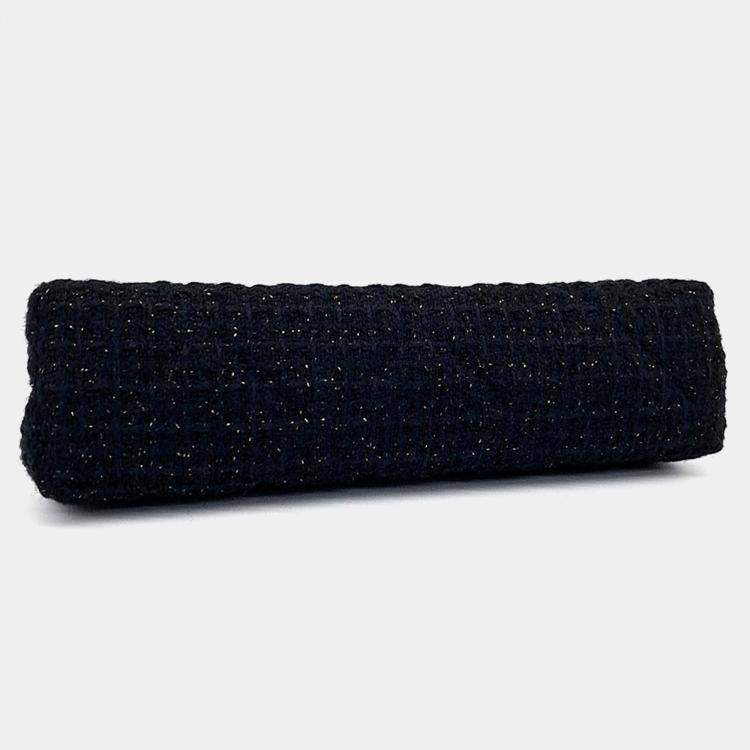 Pre Owned Chanel Black Tweed Chanel Clutch bag