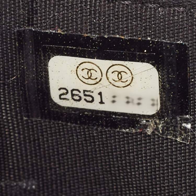 Pre Owned Chanel Black Quilted Caviar Leather Filigree Card Holder