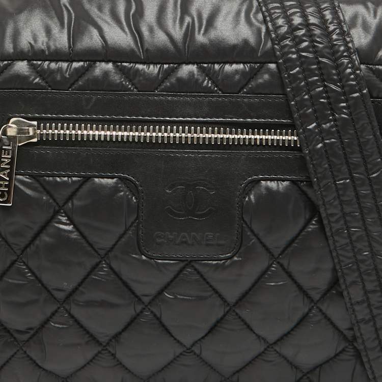 Pre Owned Chanel Black Quilted Nylon Small Coco Cocoon Messenger Bag
