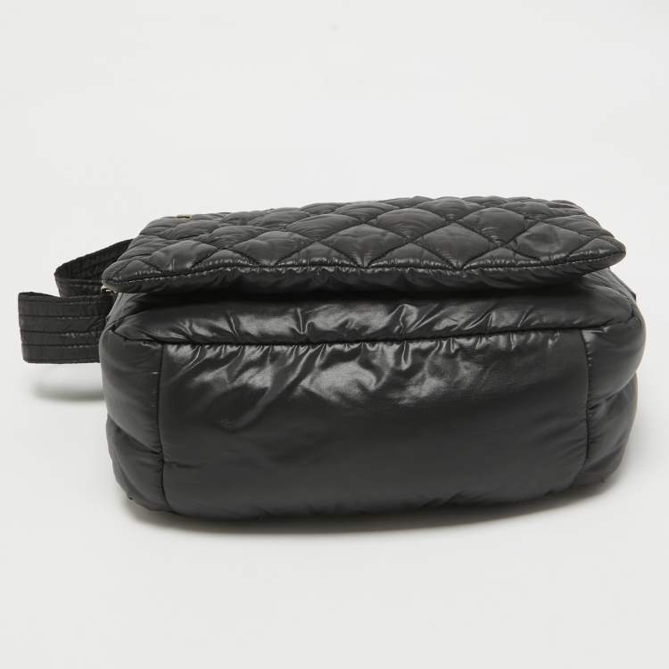 Pre Owned Chanel Black Quilted Nylon Small Coco Cocoon Messenger Bag