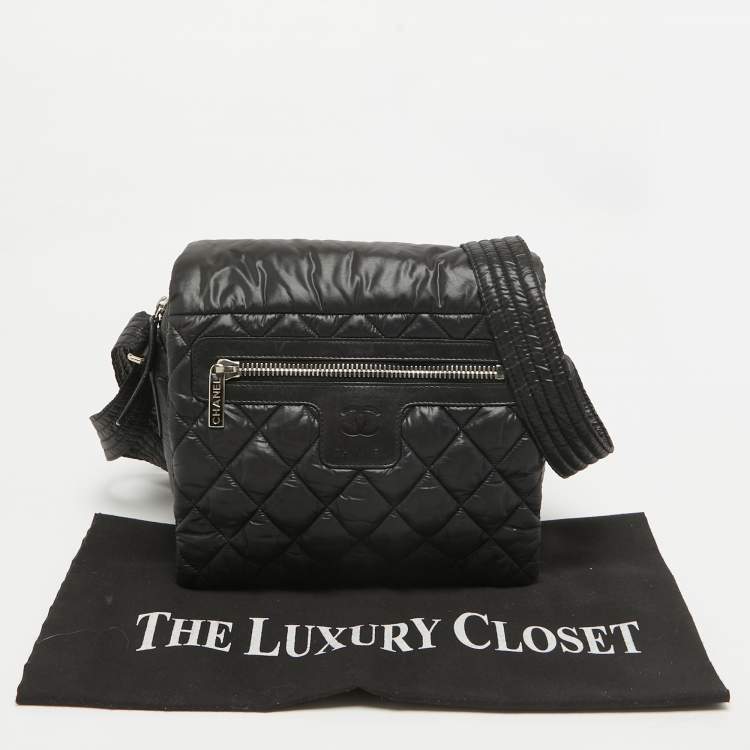 Pre Owned Chanel Black Quilted Nylon Small Coco Cocoon Messenger Bag
