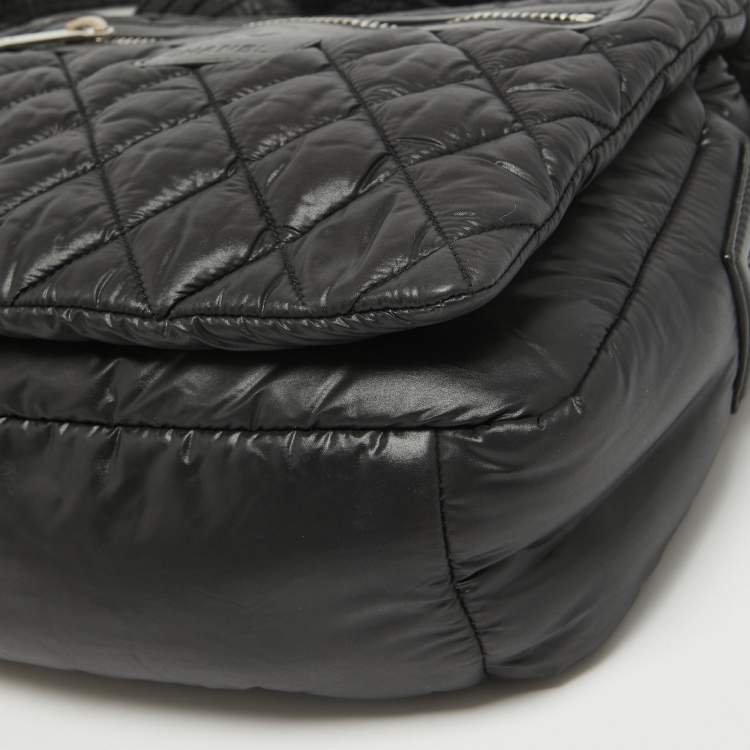 Pre Owned Chanel Black Quilted Nylon Small Coco Cocoon Messenger Bag