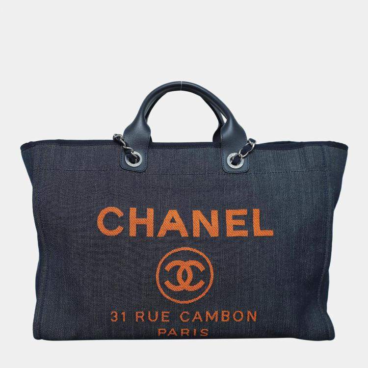 Pre Owned Chanel Denim Large Deauville Tote Bag